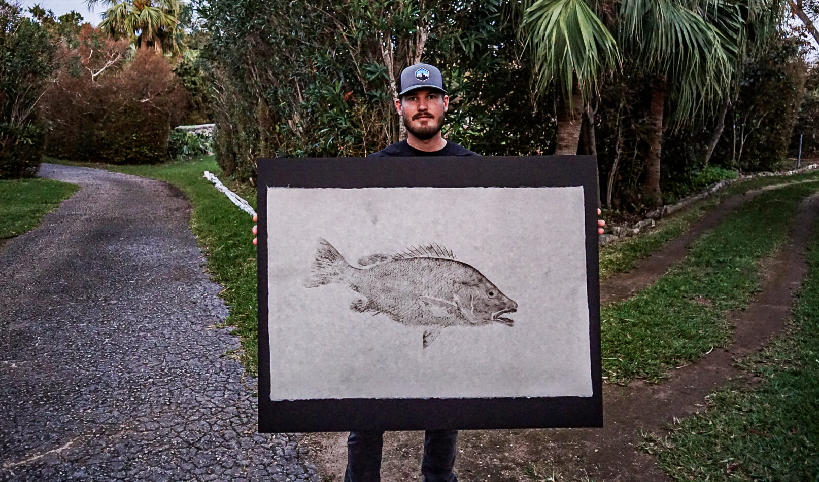Grey Snapper on Handmade Paper